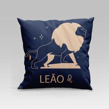Imagem de Capa De Almofada Estampada Signos Do Zodíaco Em Veludo Suede 45cm X 45cm - Decoração Astrologia Horóscopo Cor Leão