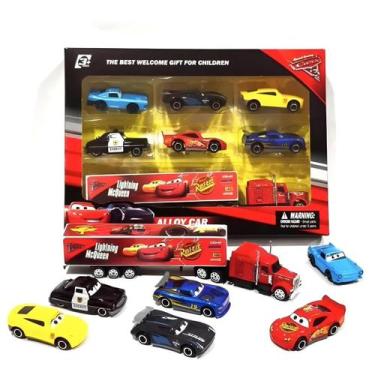 Imagem de Kit 7 Carrinhos Cars Relâmpago McQueen Metal Diecast Miniatura Infanti