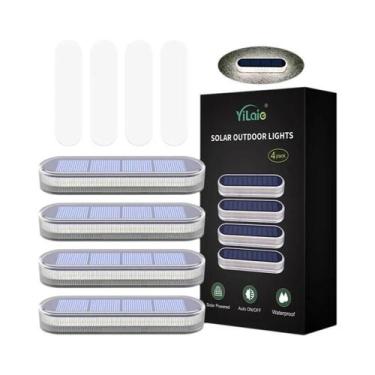 Imagem de Luzes De Deck Solares À Prova d'Água, Pacote Com 4 Luzes LED Para Esca