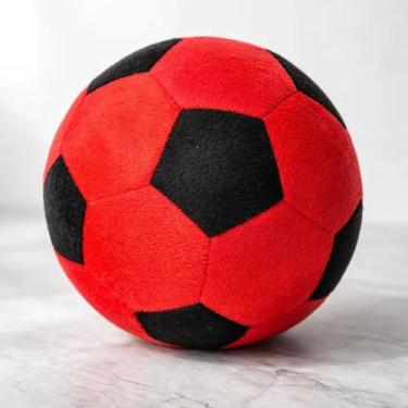 Imagem de Bola de futebol colorida de pelúcia 20 cm de altura - Elza Lemos, Verm