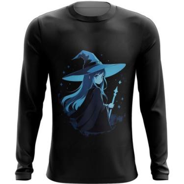 Imagem de Camiseta Manga Longa Bruxa Halloween Azul Festa 3 - Kasubeck Store®, X