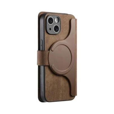 Imagem de Capa De Couro Magnética Removível Com Slot Para Cartões E Suporte Flip