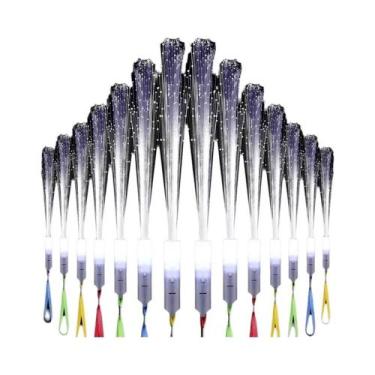 Imagem de Bastões De LED Brancos Com Fibra Óptica 12/48 Peças, 3 Modos, Lembranc