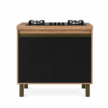 Imagem de Gabinete de Cozinha para Cooktop 80cm Ativon Madeira MDF Cor:Avelato/P