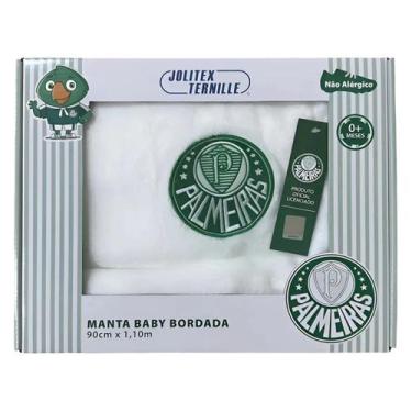 Imagem de Cobertor infantil palmeiras - 90 x 1,10 - branco - jolitex
