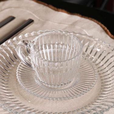 Imagem de Conjunto de Xícaras de Café com Pires Império para Servir 110ML em Cristal com 4 Peças Transparente Wolff