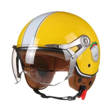 Imagem de Capacete De Motocicleta Vintage Retro Aberto DOT 3 4 Para Homens E Mul