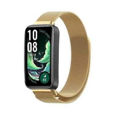 Imagem de Pulseira Magnética De Metal Confortável Huawei Band 10 9 8 Com Fecho M