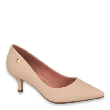 Imagem de Sapato Feminino Scarpin Vizzano Salto Baixo Bico Fino 1122828 - Bege P