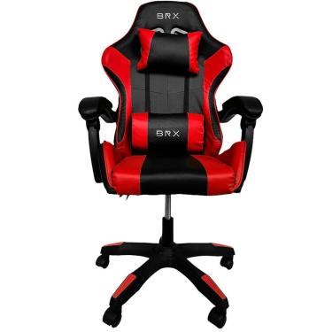 Imagem de Cadeira Gamer Br-X Impact Red CGB-008RD com Rotação 360o Reclinável Apoio de Braço Articulado Vermelho