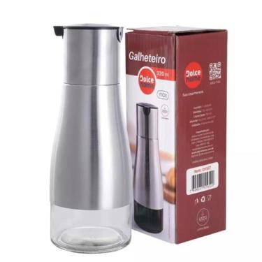 Imagem de Galheteiro d1537 320ml vidro/inox dolce home, UNICA