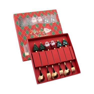 Imagem de Conjunto de Talheres de Natal em Aço Inoxidável - 2, 4 ou 6 Unidades, 