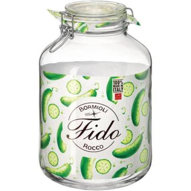 Imagem de Pote Hermético Fido Bormioli Rocco 28x18x18cm Vidro Transparente 5L Ut