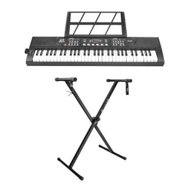 Imagem de Kit Teclado Musical 61 Teclas Com 16 Timbres, 10 Ritmos, Gravação, Dem