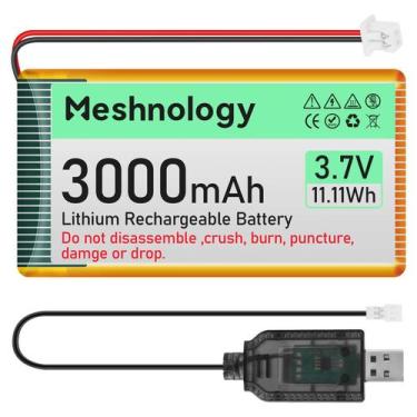 Imagem de Bateria Meshnology 3,7V 3000mAh LiPo com Carregador USB