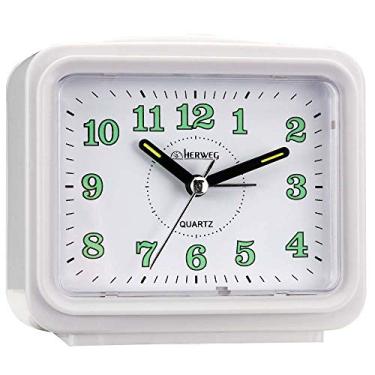 Imagem de Despertador Quadrado Branco Quartz Herweg 2588 021