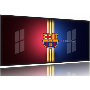 Imagem de Quadro Decorativo FC Barcelona Futebol 130x60 Moldura Preta 2x2