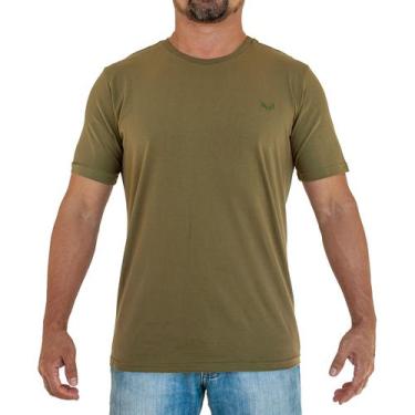 Imagem de Camiseta Masculina Básica Algodão 30.1 Premium Verde Militar - Brother
