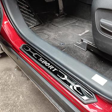 Imagem de GZBFTDH Acessórios de carro Protetor de peitoril da porta, para Toyota RAV4 painéis de chute placa de proteção de soleira, protetor de entrada de porta de aço automático 2020 2021 2022 (Sport-Black-1)
