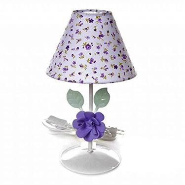 Imagem de Potinho de Mel Abajur Metal Flor Quarto Bebê Infantil Menina Lilás Grande