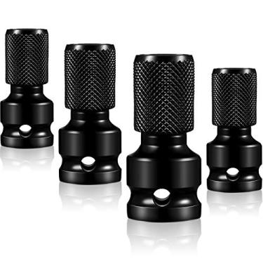 Imagem de 4 peças de adaptador de impacto quadrado de 1/2 polegada para soquete fêmea sextavado de 0,6 cm com aventais e soquetes, kit de extensão de soquete, acessórios para chaves pneumáticas e elétricas