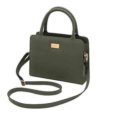 Imagem de Mariart Maia Bolsa Transversal Feminina de Couro Bovino Legítimo (Army)