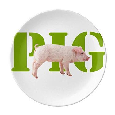 Imagem de Prato decorativo de porcelana para carne de animais e porcos, prato de jantar