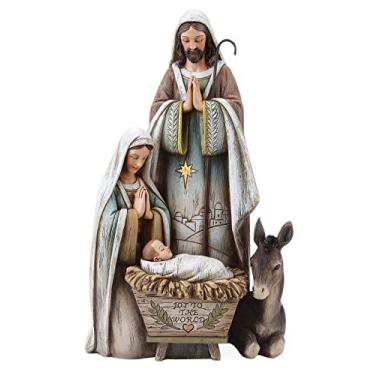 Imagem de Joseph's Studio por Roman, boneco da Sagrada Família de 26,7 cm H com figura de presépio de burro, decoração religiosa de Natal