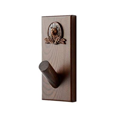 Imagem de KIZQYN Ganchos de casaco de madeira gancho de chave gancho de pendurar na parede criativo gancho de casaco na porta gancho de chave de varanda cabide de parede (cor: 1)