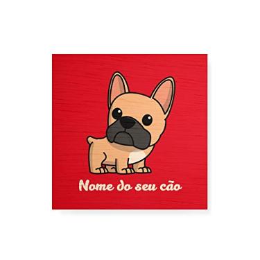 Imagem de Arte Maníacos Quadro Decorativo em Madeira Bulldog Francês Comic - 30x30cm