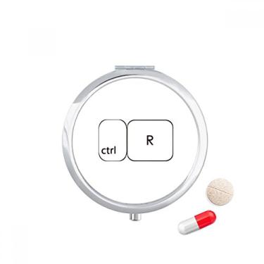Imagem de Porta-comprimidos com símbolo de teclado ctrl R, caixa de armazenamento de remédios