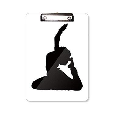Imagem de Caderno de prancheta com arte de pavão para ioga e esportes, placa de apoio A4