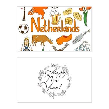 Imagem de Países Baixos Landscap Animais Bandeira Nacional Ano Novo Festival Cartão de felicitações Bless Mensagem Presente