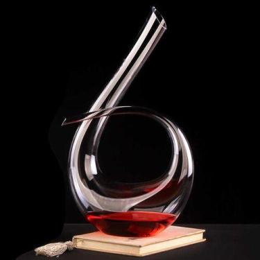 Imagem de Decanter Vinho 1,5L Vidro Lapidado Moderno Super Luxo 40X24 - Vacheron