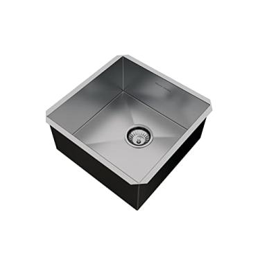 Imagem de Cuba Inox Quadrada Pia Gourmet Com Válvula 40 X 40 Cm de Embutir