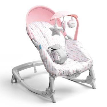 Imagem de Cadeira de Descanso e Balanço Spice Dobrável 0 à 18kgs Rosa Multikids Baby - BB293