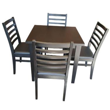 Imagem de Conjunto Mesa 80x80 com 4 Cadeiras Estofadas Premium