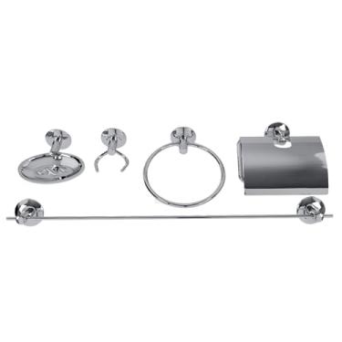 Imagem de Kit Acessórios Para Banheiro Aço Inox 5 peças Completo