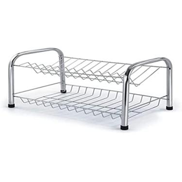 Imagem de Escorredor de Louça Duplo para 12 Pratos Cromado Organização Cozinha