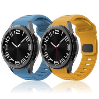 Imagem de Pulseira resistente sem lacunas para Samsung Galaxy Watch 6 5 4 de 44 mm e 40 mm/Galaxy Watch 6 Classic de 47 mm e 43 mm/Watch 5 Pro de 45 mm/Watch 4 Classic de 46 mm e 42 mm, pulseira de silicone