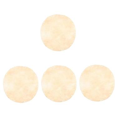Imagem de HEMOTON 4 Peças Capa De Tambor De Couro Cabeça De Tambor Pele Tampas De Cabeça De Tambor Djembe Capa De Cabeça De Tambor Doumbek Pele De Cabra Africana Cabeça De Substituição Forma