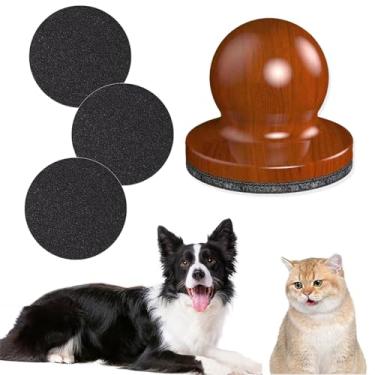 Imagem de Almofada para arranhar unhas de cachorro, lixa de madeira para animais de estimação, triturador manual de unhas para cães com 3 lixas substituíveis para cães, animais de estimação, gatos (marrom D)