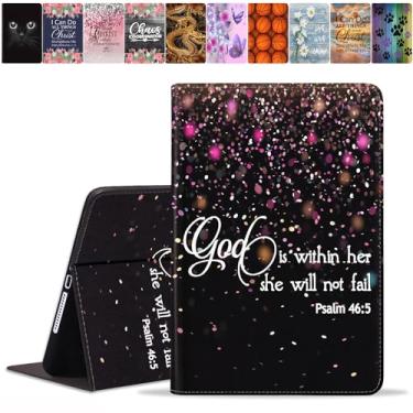 Imagem de DEHJYYIJUY Capa para iPad Mini 5/Mini 4, iPad Mini 1/2/3, capa inteligente fina de couro PU com despertar/hibernar automático para iPad Mini 5ª/4ª geração 7,9 polegadas, versículo bíblico Psalm 46:5