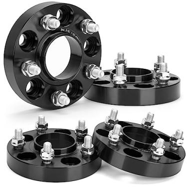 Imagem de Espaçadores de roda KSP 5 x 114,3 para bússola Patriot, espaçador Hubcentric de 25 mm 5 x 4,5 furo de 67,1 mm para Mazda Hyundai Genesis, espaçadores de pneu forjados de 1 polegada com rosca M12 x 1,5 para Kia Mitsubishi Escape Fusion 4 peças
