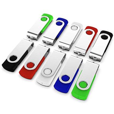 Imagem de Pacote com 10 unidades de 128 MB de metal giratórias USB Flash Drives de armazenamento de dados - USB 2.0 U Disk