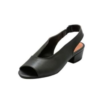 Imagem de Sandália Salto Baixo Grosso 3cm Luiza Sobreira Preta-Feminino