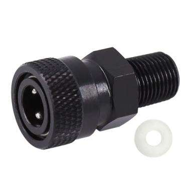 Imagem de Rosca macho universal de 1/20.3 cm BSPP para adaptador de conector de desconexão rápida fêmea de 8 mm, cobre banhado a zinco preto, acessórios de carregamento de paintball PCP com anel de vedação
