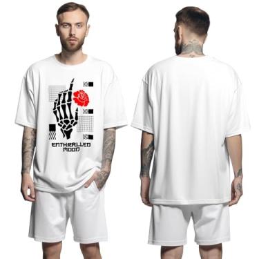 Imagem de Camisa Camiseta Oversized Streetwear Genuine Grit Masculina Larga 100% Algodão 30.1 Enthrallen Moon - Branco - GG
