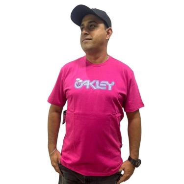 Imagem de Camiseta Masculina Oakley Mushroom Loto Rosa Pink Neon FOA405600-Masculino