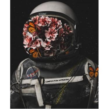 Imagem de Caderno de composição Love NASA colorido: diário de papel pautado largo. Caderno para crianças, meninos, meninas, adolescentes e adultos. (19 x 23 cm, 100 páginas)